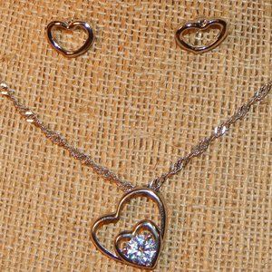 <3   $6 - $12   Triple Heart Necklace & Earring Set  <3